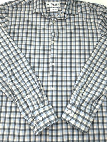 Mizzen + Main Shirt Men’s Blue Check Leeward Trim Fit Performance Size XL - Picture 5 of 7