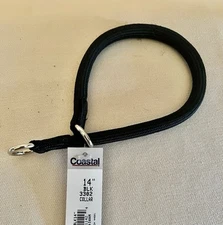 New Coastal Pet brand Round Nylon Slip Training Collar, Black 14” x 3/8"