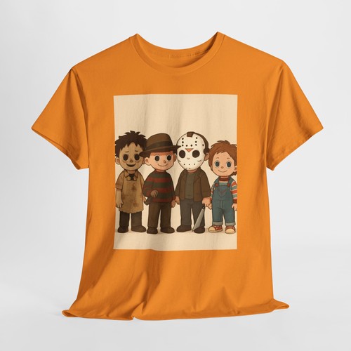 Creepy Kids Unisex Horror Tee T-Shirt Halloween Fun Chucky Freddy Krueger, Jason - Picture 40 of 157