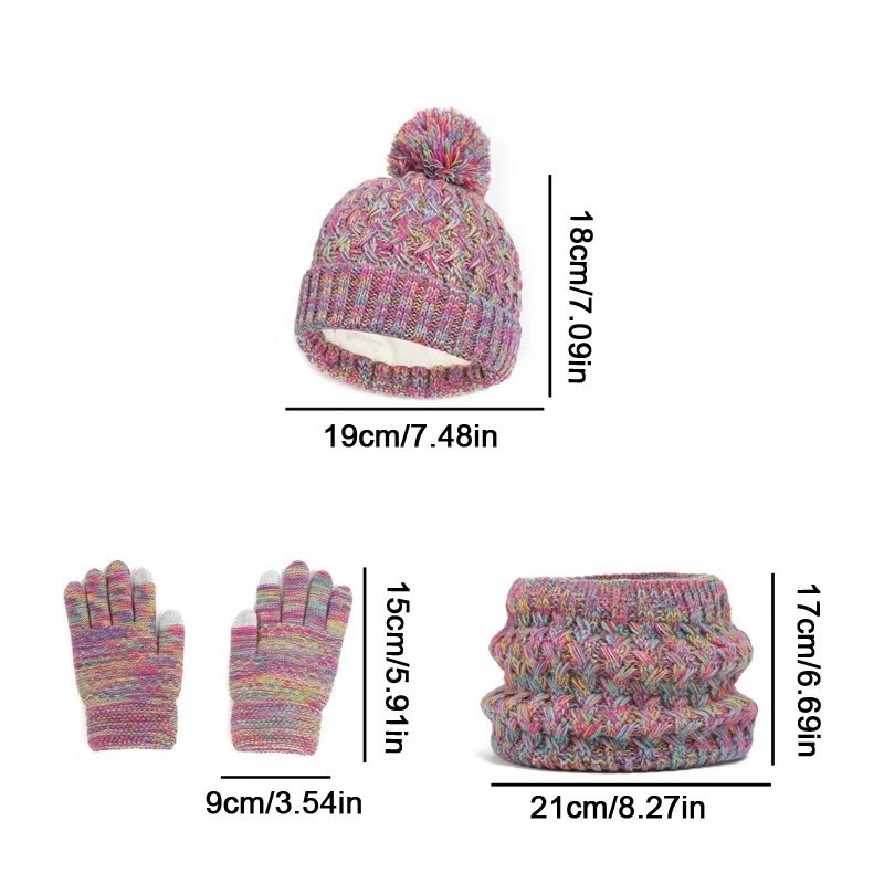 Conjunto de calcetines guantes bufanda sombrero invierno para niños, 3 en 1 Foto 2 de 4
