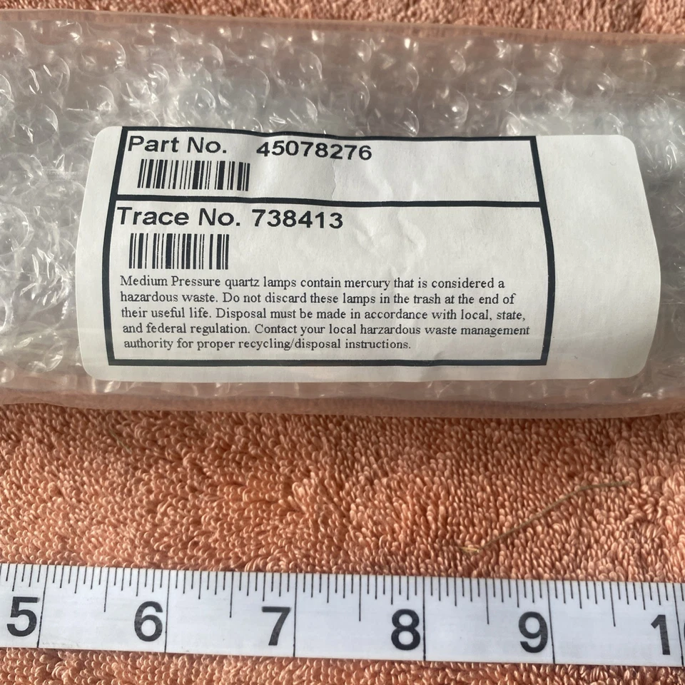 TCS Technologies Lámpara UV Cuarzo Presión Media 45078276 para Vutek Nueva Precintada. Foto 3 de 4