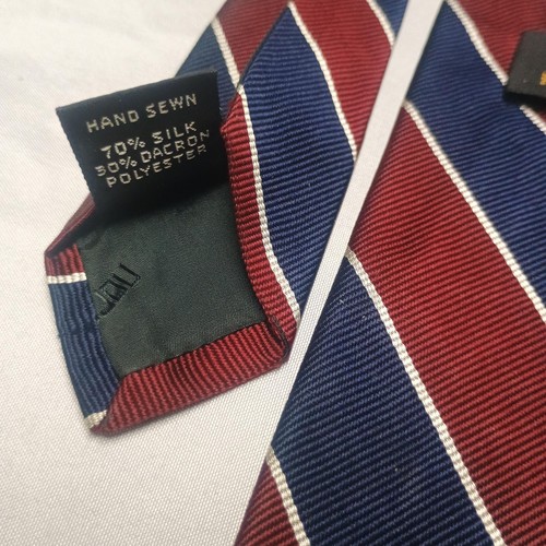Nordstrom Tie Mens Classic Red Blue Striped Silk Blend Hand Sewn Robert Talbott - Picture 5 of 9