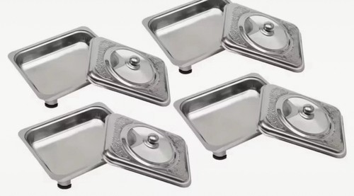 Plato para rozar 4 piezas de acero inoxidable ¡Nuevo impresionante! - Imagen 2 de 6
