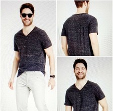 Goodfellow  Co Men's Charcoal Gray Heathered Short Sleeve T-Shirt Size Medium M