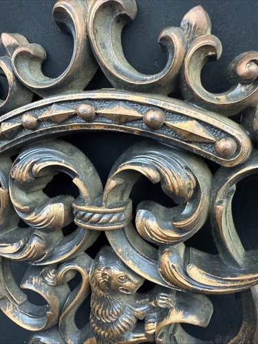 Arte de pared 3D escocés león cresta llave esqueleto dorado siroco placa ornamentada 17,75" - Imagen 15 de 24