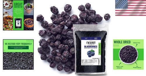 3 lb Resealable Dried Blueberries - Gluten-Free & Slightly Sweetened Goodness - Picture 2 of 8