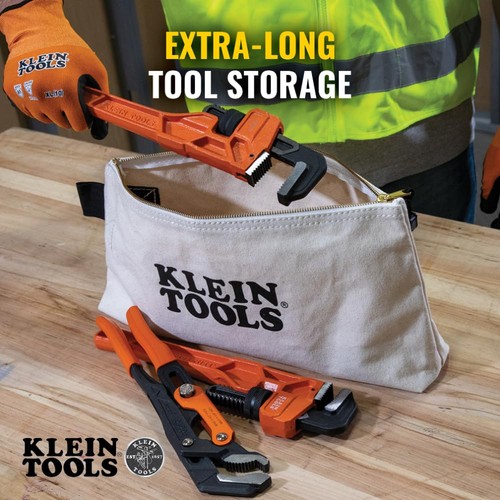 Klein Tools Bolsa de herramientas con cremallera de lona de 16 pulgadas organizador de alta resistencia para herramientas grandes - Imagen 4 de 13