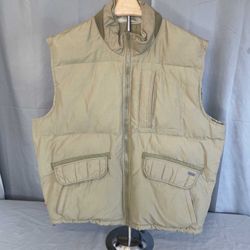 Levis Reversible Puffer Vest Mens Large Tan Beige Down Fill Winter Outdoor Warm - Picture 7 of 11