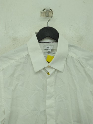 Reiss Herren Hemd L weiß Baumwolle mit Elasthan Basic - Bild 3 von 5