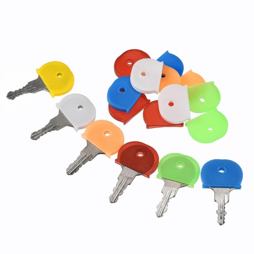10Pcs Key Cap Cover Tags Keys Identifier Label ID Silicone Sleeve Blue - Picture 6 of 6