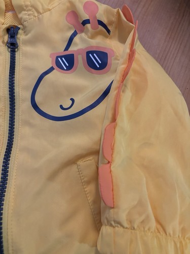 Toddler 18 Month Bright Yellow Dinosaur Lightweight Jacket - Bild 4 von 4