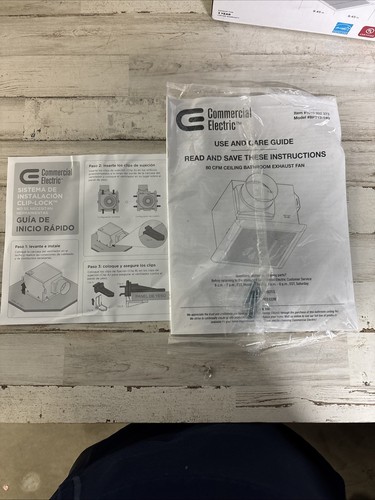 Bathroom Exhaust Fan BPT13-14D Commercial Electric 80 CFM 1.5 Sone - Picture 3 of 6
