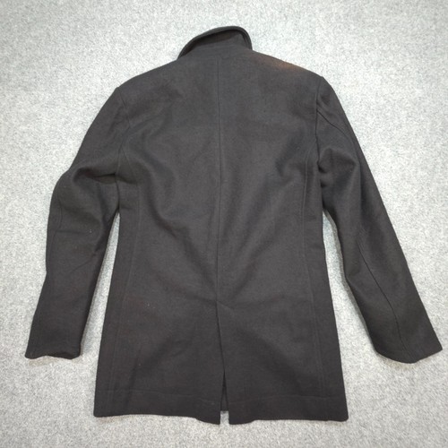 Ice breaker Jacket mens SMALL Black Trench Coat Long Sleeve collared wool Size S - Picture 4 of 8