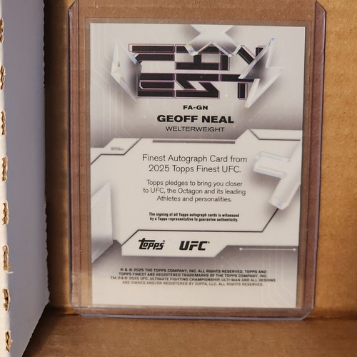 Geoff Neal 2025 Finest Finest Autograph Card - Picture 2 of 2