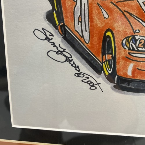 Tony Stewart Sam Bass Autograph Fine Art Print 16.5” X  15.5” Racing Car Art #20 - Picture 5 of 13