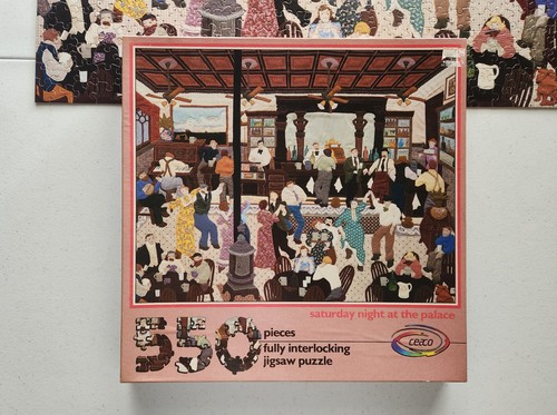 Saturday Night At The Palace 550 PC Puzzle Dancing Vintage Bar Clothing Stove - Picture 9 of 11