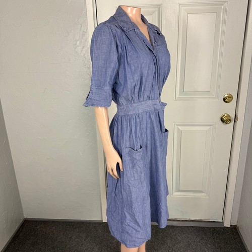 Vintage 50s 50s Aldrich & Aldrich Women's Dress Nures Uniform Chicago Cotton M16 - Picture 7 of 8