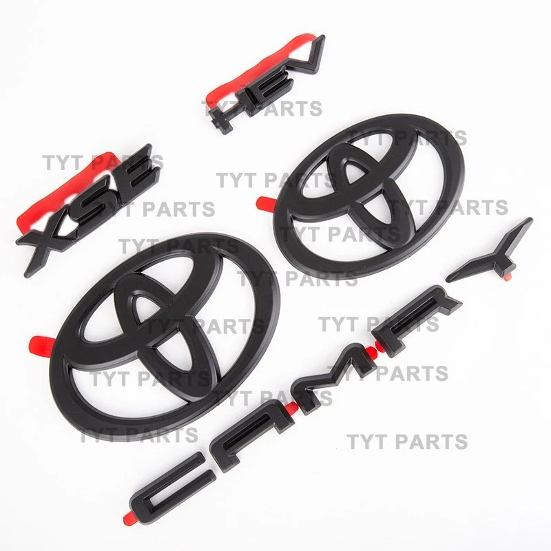 NEW OEM TOYOTA 2025+ CAMRY HYBRID XSE HEV BLACKOUT EMBLEM OVERLAYS KIT SET - Image 2 of 4