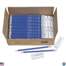 STAEDTLER Norica #2 HB Pencils Class Pack with Erasers, 144-Count School Premium