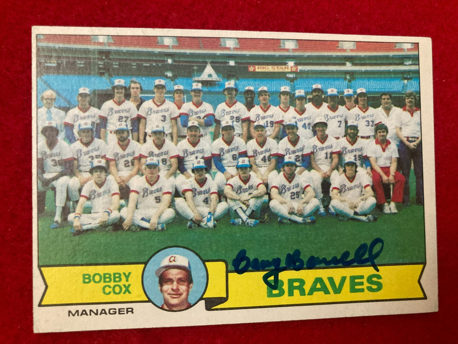 Barry Bonnell SIGNED 1979 Topps #302 Atlanta Braves Team Checklist Card