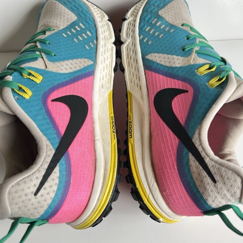 Scarpe da trail Nike Air Zoom donna taglia 10 Wildhorse 5 rosa bianco blu AQ2223-100 - Foto 8 di 15