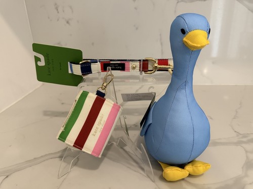 NUEVO CON ETIQUETAS-Kate Spade Paquete Perro Aventura Rayas; Correa, Portabolsas, Juguete Pato Mascota - Imagen 2 de 21