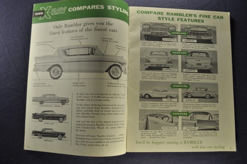 1958 Rambler X-Ray Prospekt Rebel Limousine Hardtop Wagon AMC Top Original 58 - Bild 2 von 11