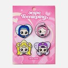 Teenieping x aespa Metal Badge Set Collectible Bag Decorative Gift 32985
