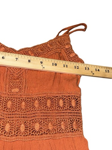 Abercrombie & Fitch Kleid XS Babydoll rost orange Spitze verstellbare Träger Y2K - Bild 5 von 8