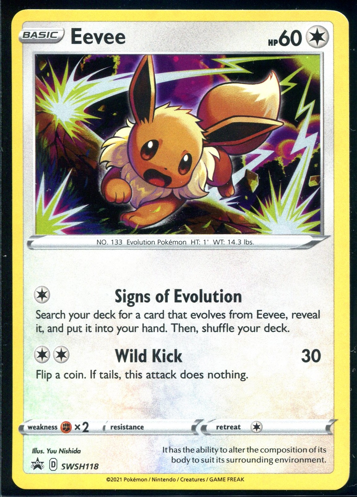 EEVEE SWSH118 PROMO SWSH BLACK STAR COSMOS HOLO Pokemon NEAR MINT