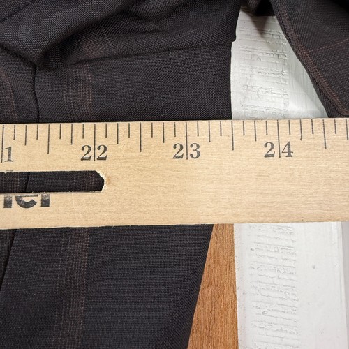 Hugo Boss Suit Mens 44R Brown Windowpane 2 Button Guabello Luxair Wool Mohair - Picture 3 of 23