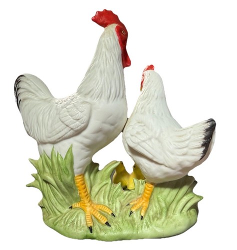 Figura de gallo y gallina vintage Homco #1458, porcelana - Imagen 3 de 4