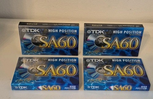 4x TDK SA 60 Kassetten Leer Audio IEC/Type II Neu