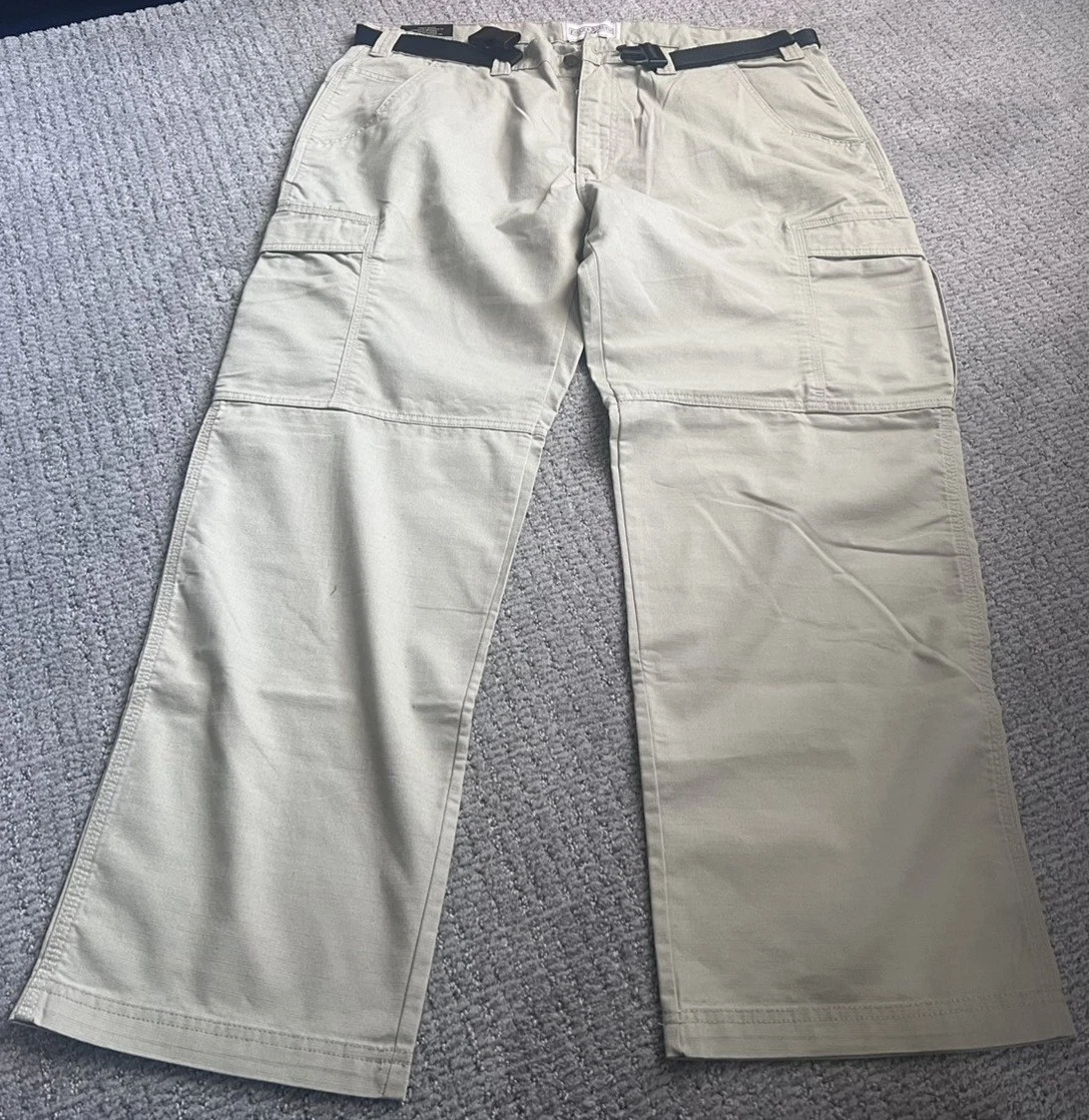 FIELD & STREAM MENS KHAKI CARGO PANTS SIZE 38X30 POCKETS LIGHTWEIGHT HIKING