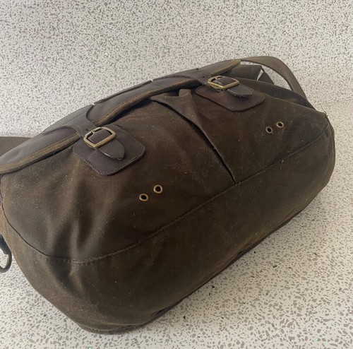 Bolso utilitario Barbour Tarras de cuero de algodón encerado mensajero motociclista jinetes - Imagen 4 de 12