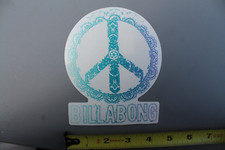 Billabong Surfboards Clear Green Art Peace Sign OG V67B Vintage Surfing STICKER