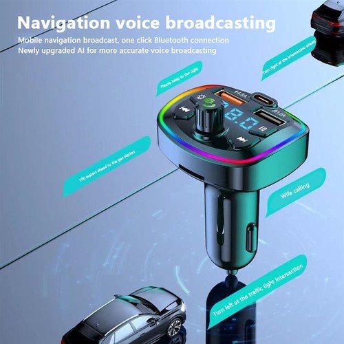 Q7 Bluetooth 5.0 Car Charger Car FM Transmitter Bluetooth Hands Free LED Light - 第 11/11 張圖片