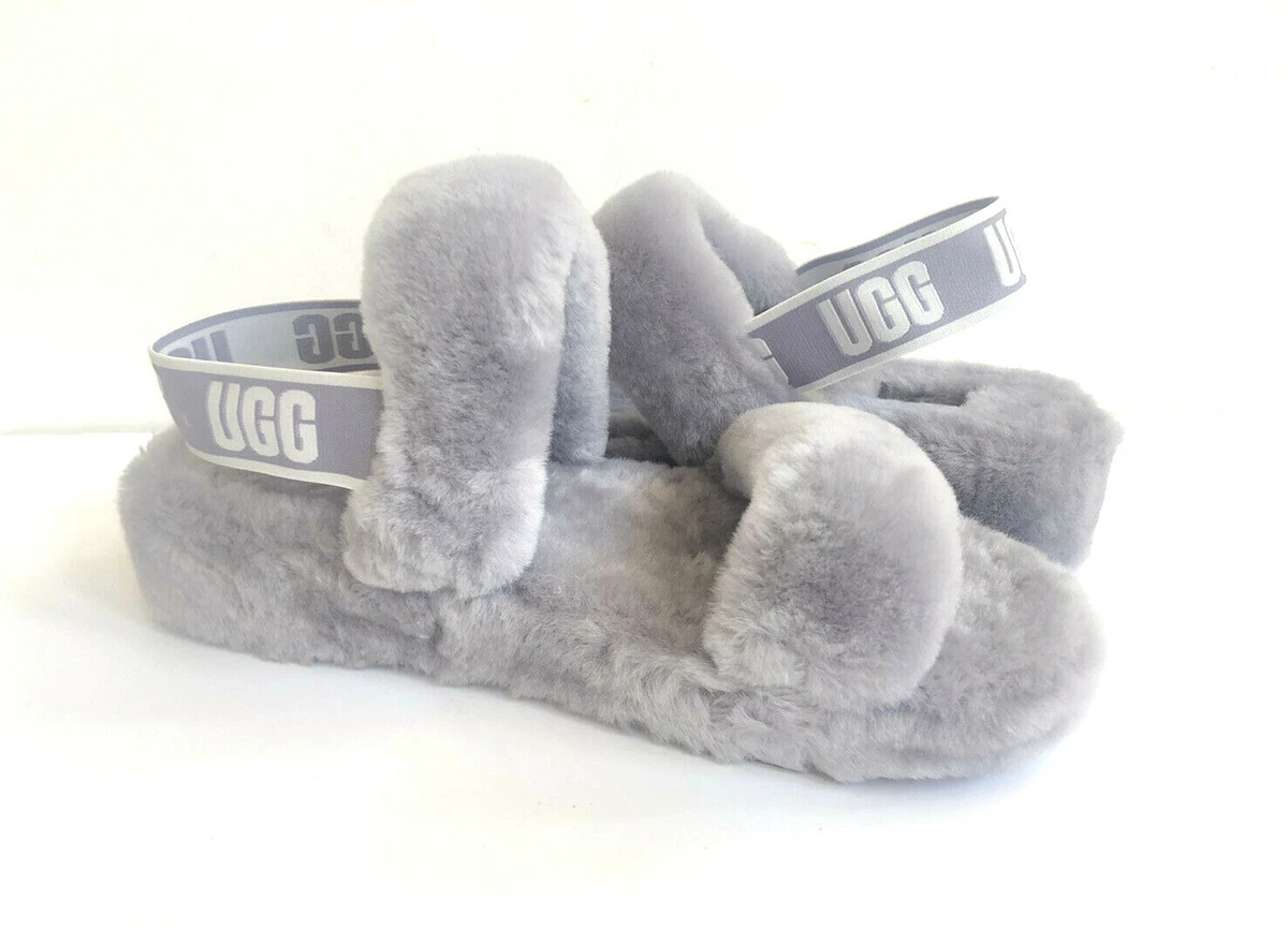 UGG FLUFF OH YEAH SLIDE SOFT AMETHYST SLIP ON SANDAL US 6 EU 37
