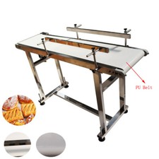 Food Level 53"L*11.8"W PU Conveyor With Double Guardrail 110V Speed 0-20m Adjust
