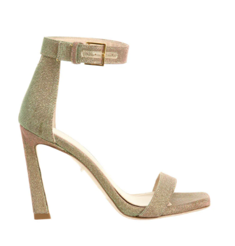 Sexy Sandals Stuart Weitzman Shimmering Fabric Ankle Strap High Heels Size 9 NEW - Picture 10 of 13