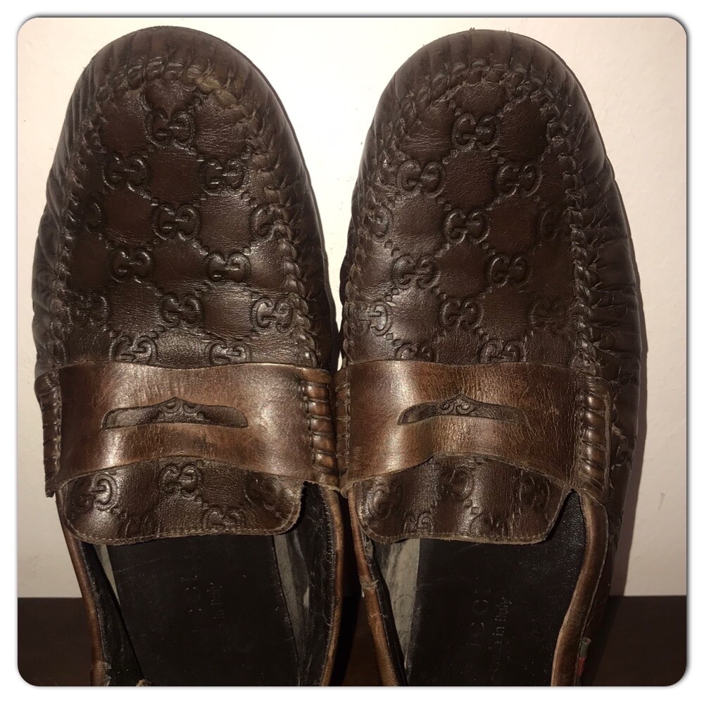 mens brown suede gucci loafers