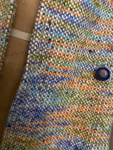 Vintage Ombre Regenbogen Wolle Tweed Gürtel Damen Trench Car Mantel Taschen 12 M - Bild 1 von 8