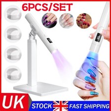 6PCS/SET Mini UV LED Nail Lamp Portable Polish Curing Gel Dryer Light W/ Bracket