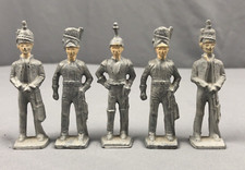 5 Toy Soldiers 2,1/2"- 2,3/4" Tall Made of Lead