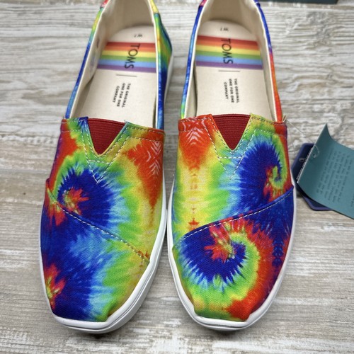 Classic Slip On Canvas Shoes Toms Alpargata Espadrille Womens 7 Tie Dye 10015580 - Picture 7 of 18