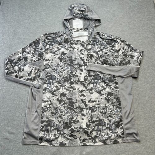 Huk Shirt Mens 3XL Icon X Tide Change Hoodie Gray Camo Performance Fishing UPF - Picture 2 of 10