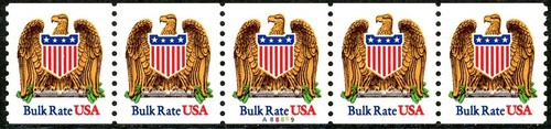 Eagle & Shield Bulk Rate USA W/A Gold Wings MNH PNC5 Plate A88889 Scott's 2602 - Picture 2 of 2