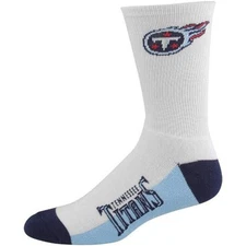 Tennessee Titans Crew Socks Large Size 10 to 13 White