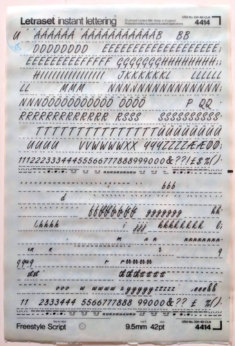 6x Letraset Lettering Rub On Freestyle Script Font Dry Transfer Typography Sheet - Picture 4 of 7