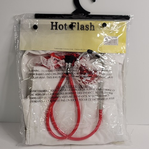 READ Underwraps Hot Flash Adult Women Sexy Costume Nurse Fitting Zip Dress Hat L - Picture 6 of 7